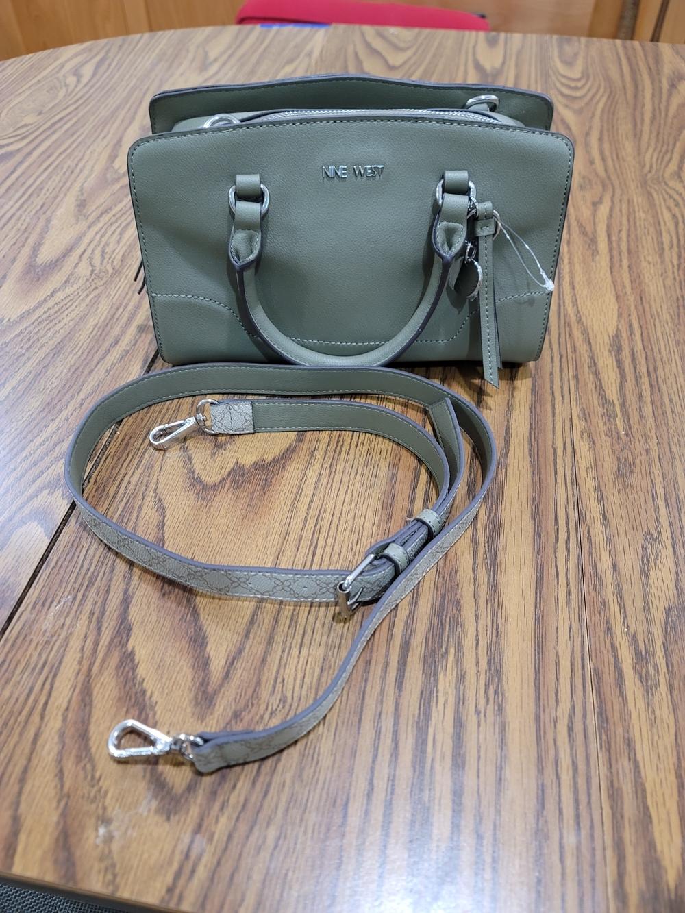 Nine West Olive Green Satchel Handbag
